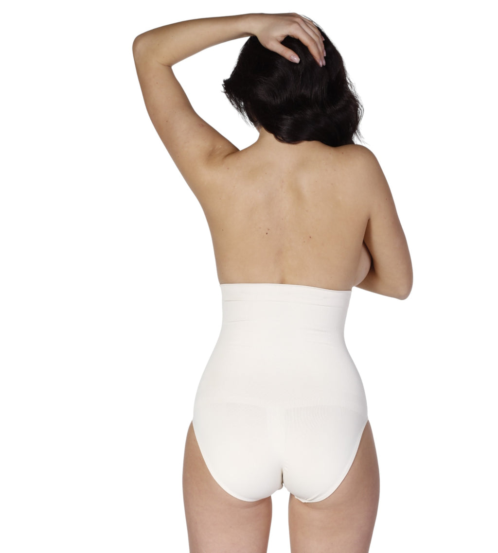 Miederslip mit hoher Taille und Silikonbund, figurformend, nahtlos, rutschfest