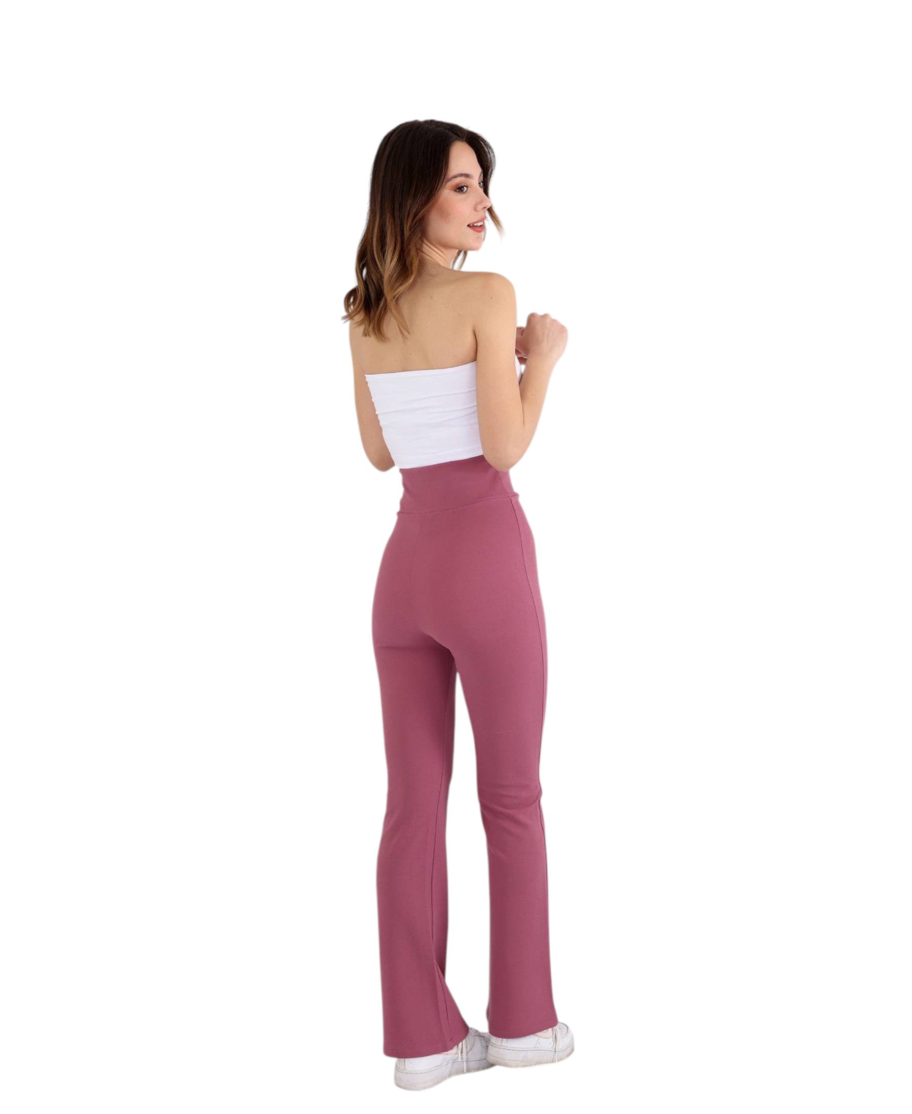 Schlaghose Damen Scuba Hose High Waist - elastisch für Yoga, Freizeit & Abendmode