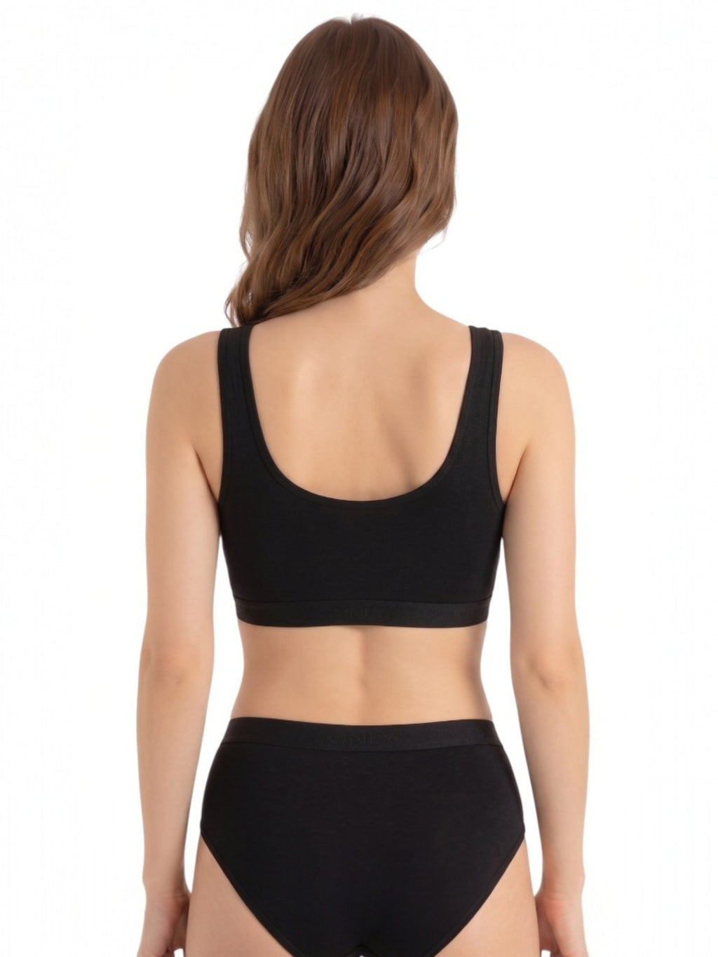 Bustier Damen 2er Pack Bambus BH mit Pads breite Träger weich