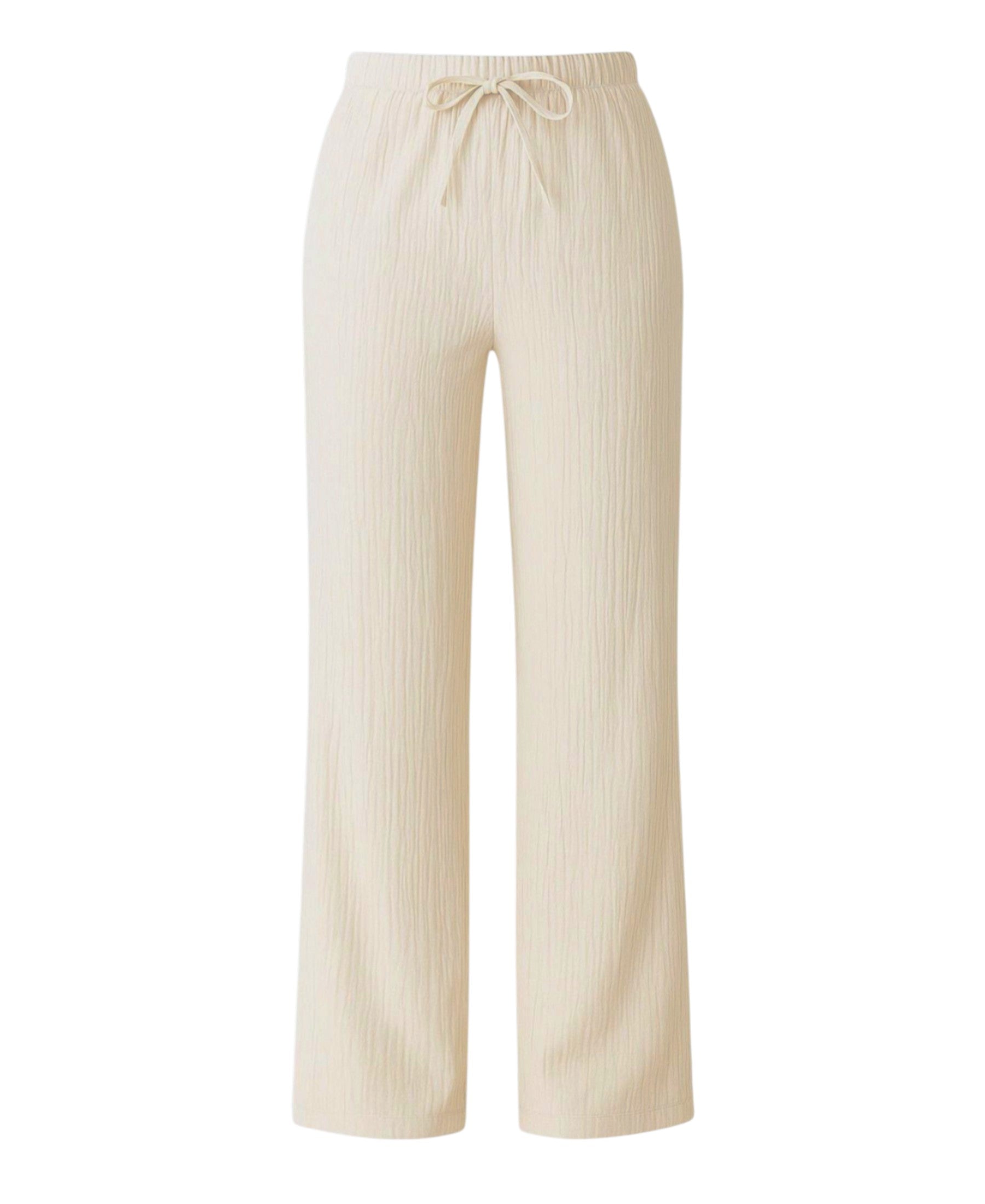 Palazzohose Damen Sommerhose Crinkle Marlene-Hose mit weitem Bein