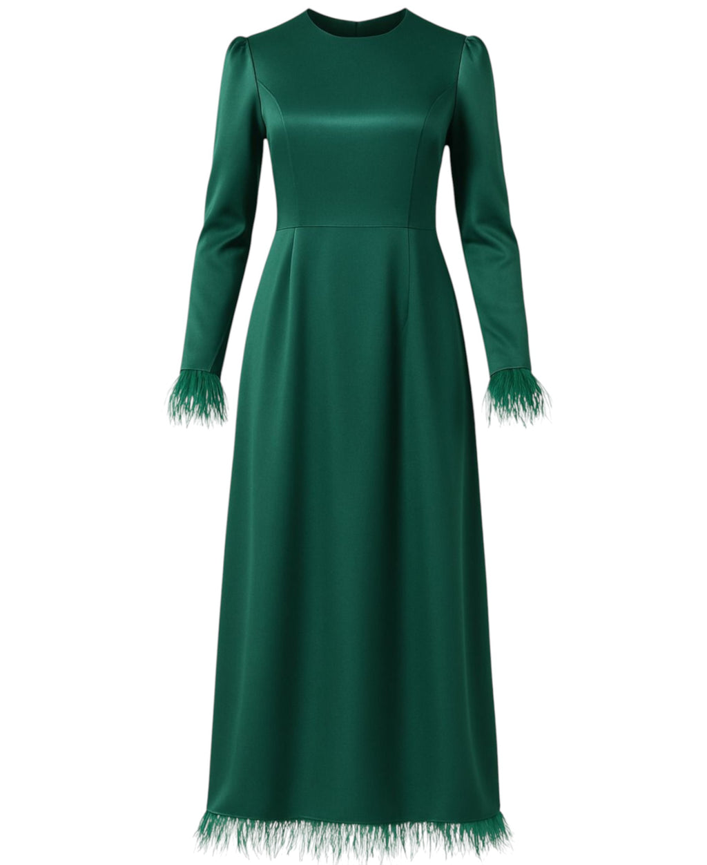 Satinkleid Damen Abendkleid schlicht Abiye Abaya Modest Fashion