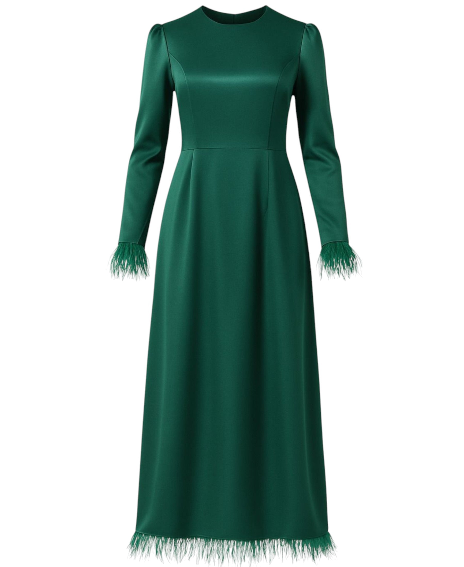 Satinkleid Damen Abendkleid schlicht Abiye Abaya Modest Fashion