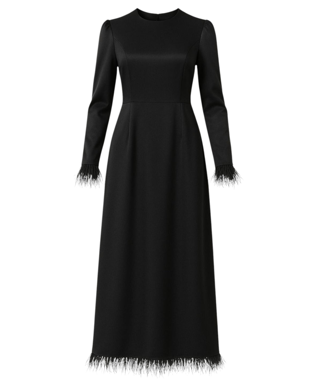 Satinkleid Damen Abendkleid schlicht Abiye Abaya Modest Fashion