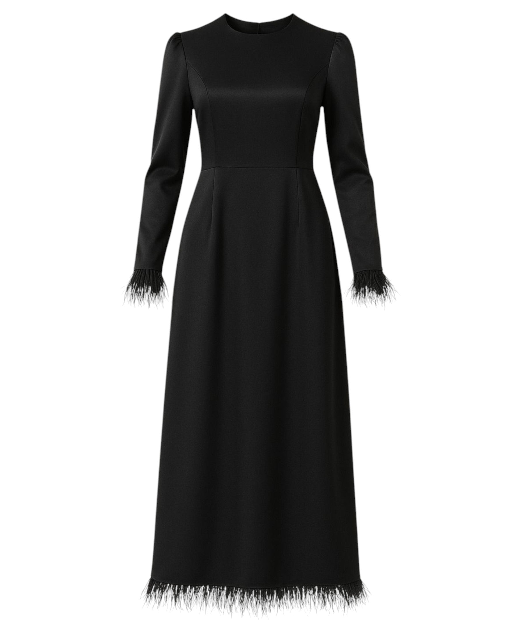 Satinkleid Damen Abendkleid schlicht Abiye Abaya Modest Fashion