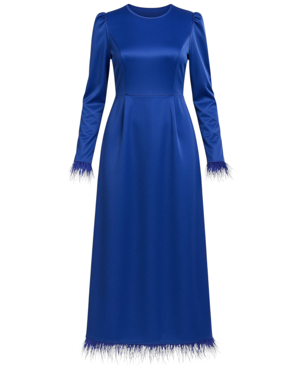 Satinkleid Damen Abendkleid schlicht Abiye Abaya Modest Fashion