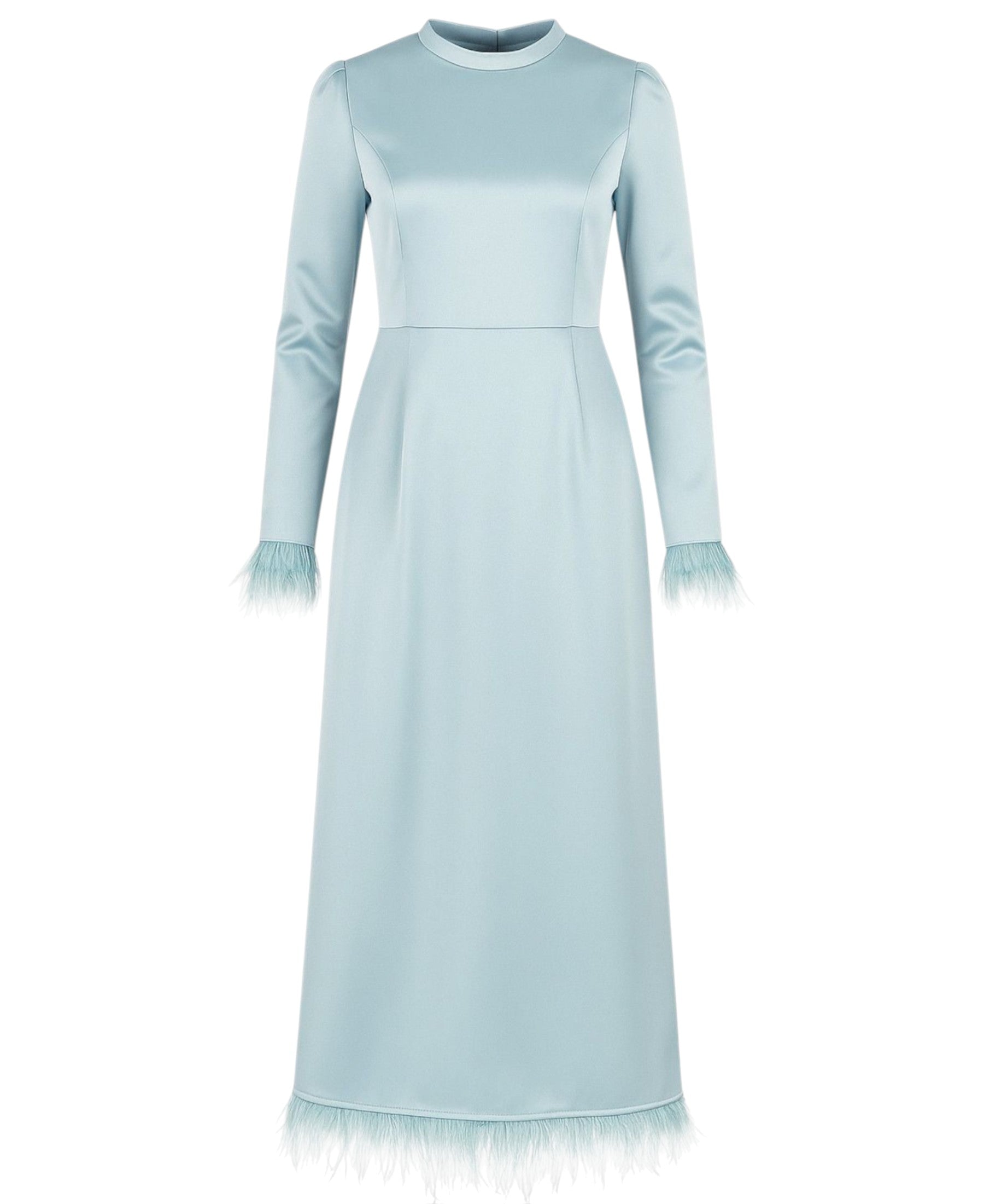 Satinkleid Damen Abendkleid schlicht Abiye Abaya Modest Fashion