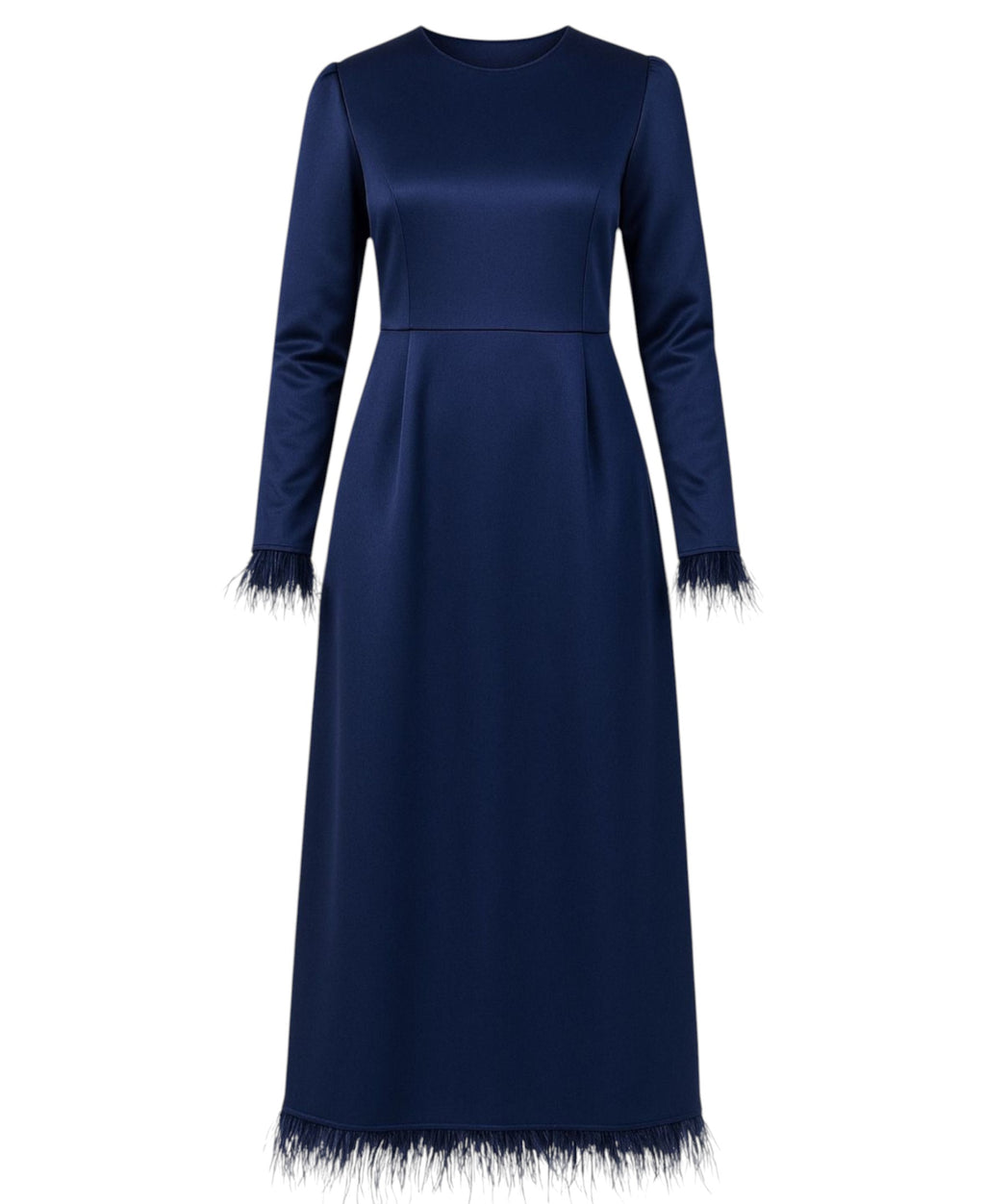 Satinkleid Damen Abendkleid schlicht Abiye Abaya Modest Fashion