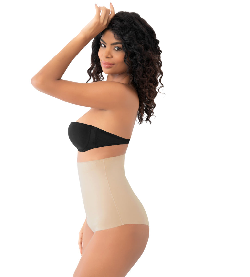 Miederslip mit hoher Taille, Lazer-Cut Corsage, Silikonbund Shapingwear