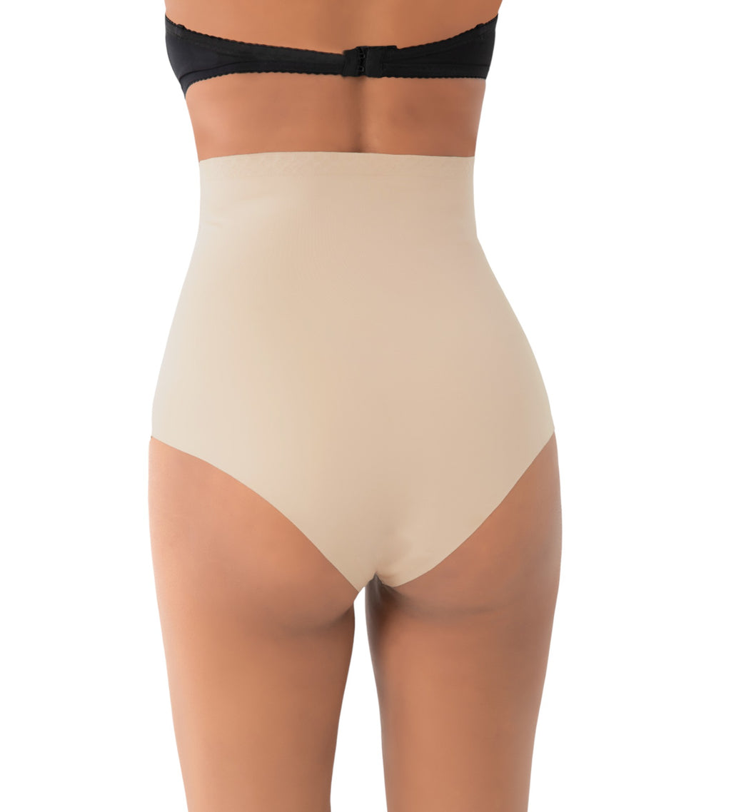Miederslip mit hoher Taille, Lazer-Cut Corsage, Silikonbund Shapingwear