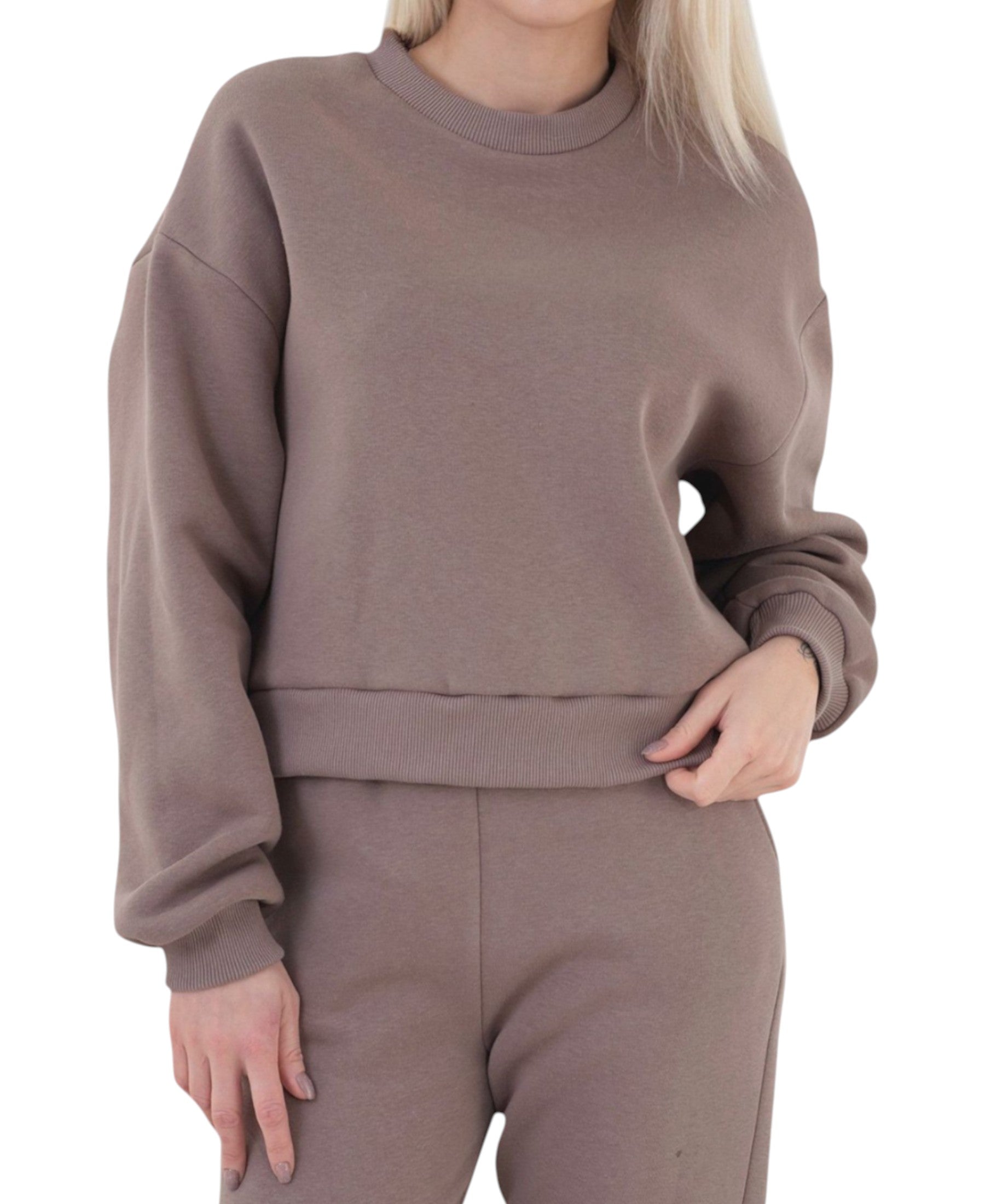 Sweatshirt Kuscheliger Oversize Damen Pullover Weich Gefüttert