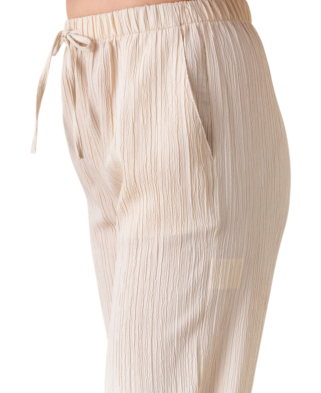 Palazzohose Damen Sommerhose Crinkle Marlene-Hose mit weitem Bein