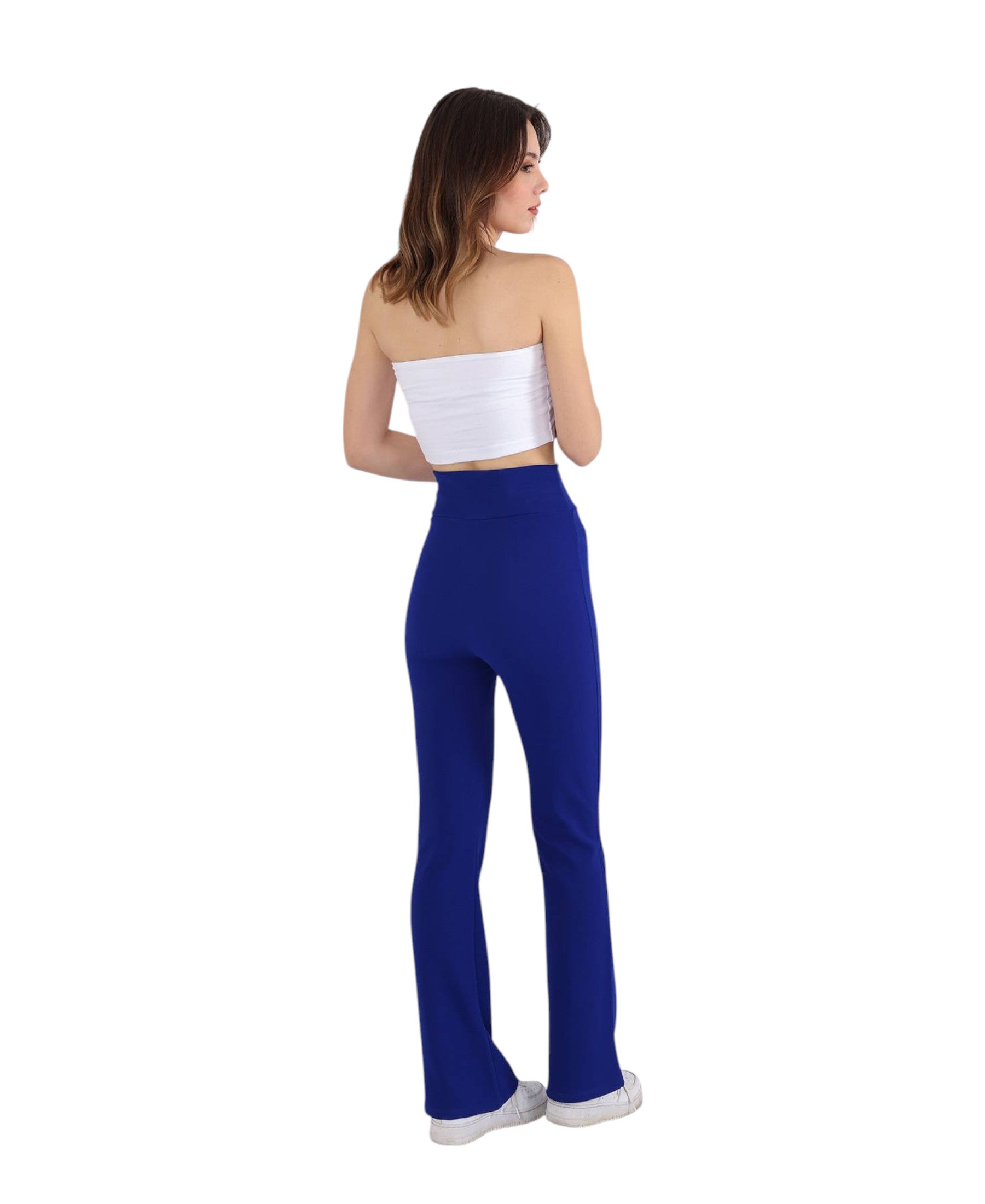 Schlaghose Damen Scuba Hose High Waist - elastisch für Yoga, Freizeit & Abendmode