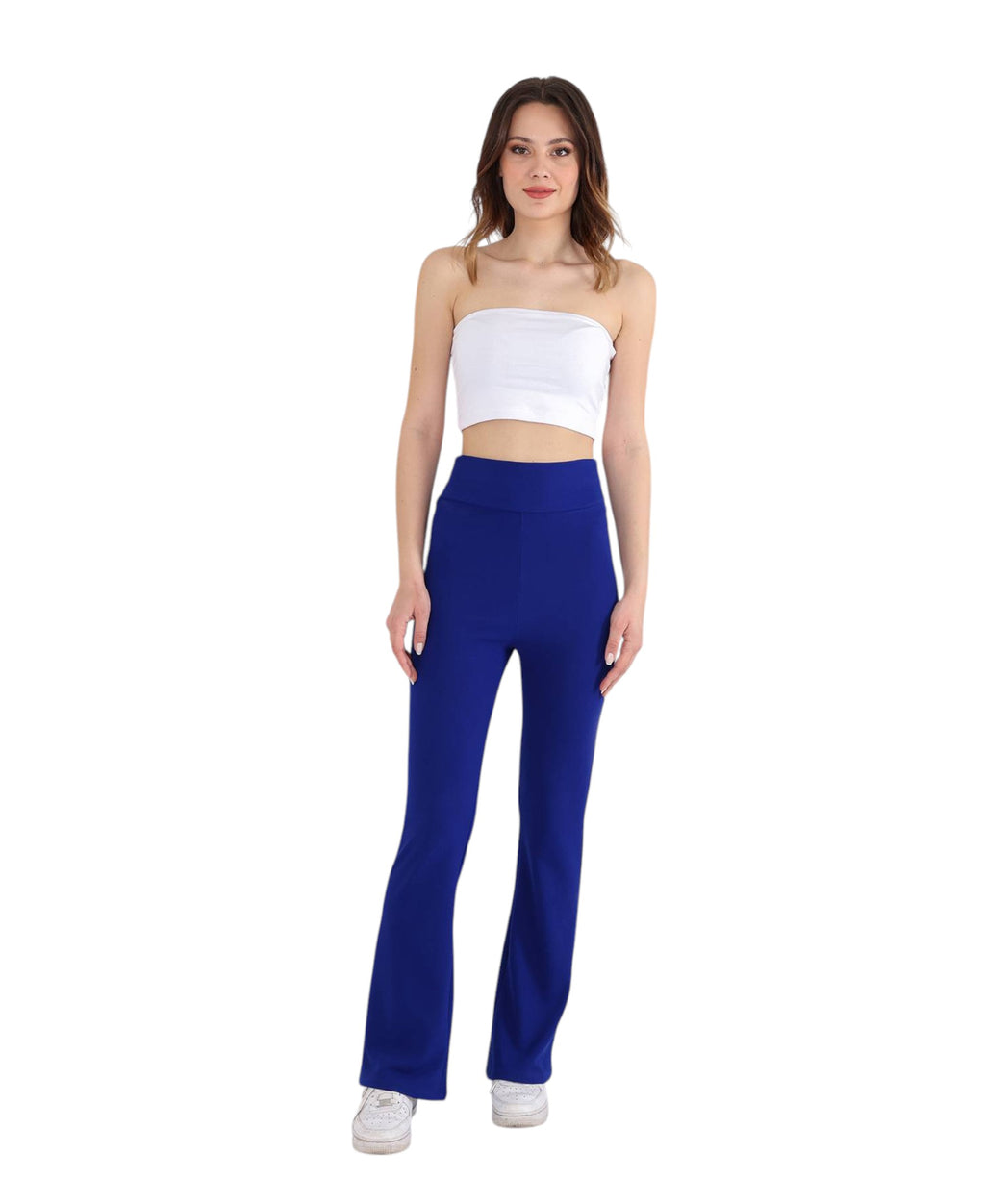 Schlaghose Damen Scuba Hose High Waist - elastisch für Yoga, Freizeit & Abendmode