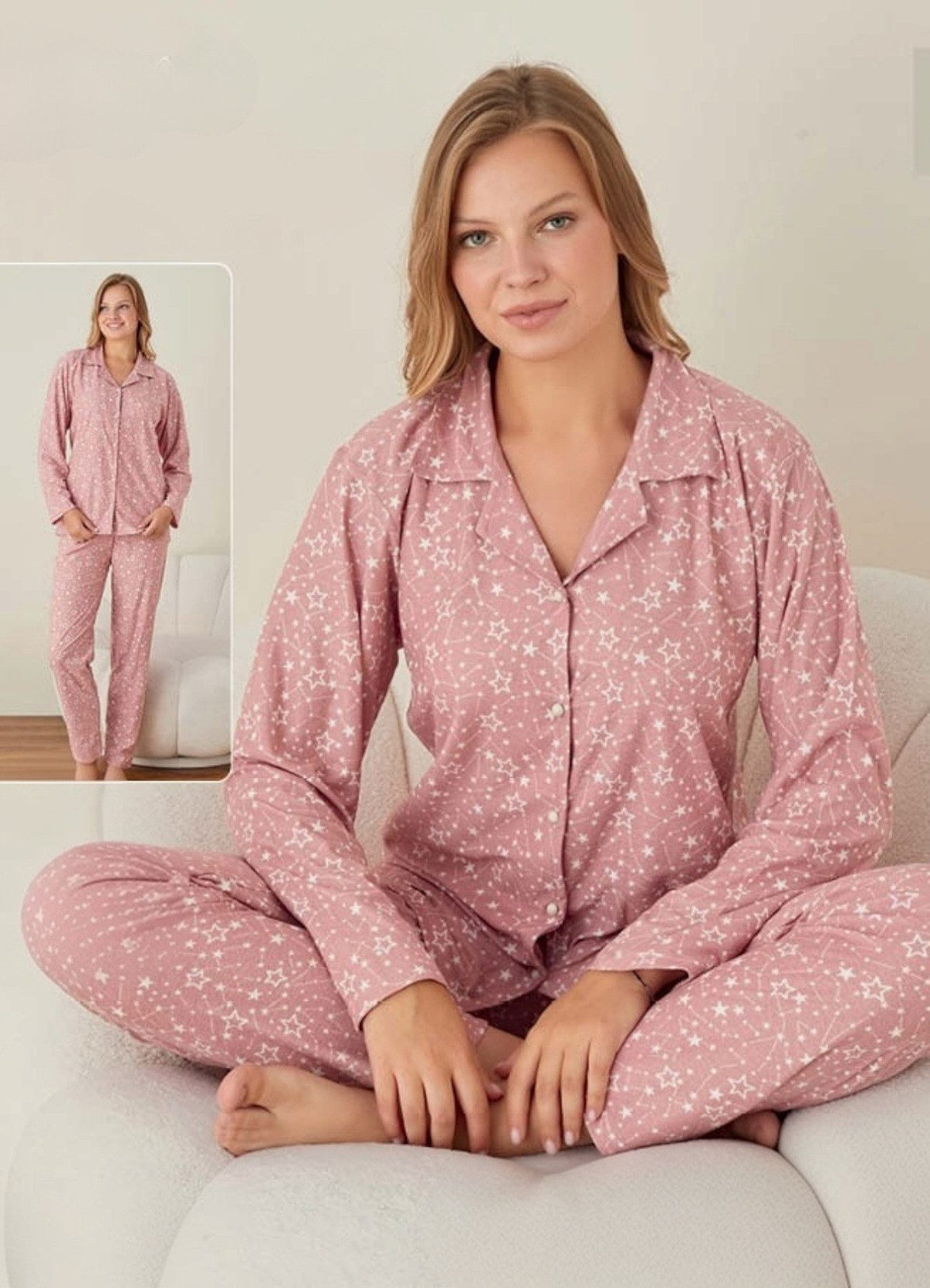 Damen Schlafanzug Set Baumwollmischung in verschiedenen Designs