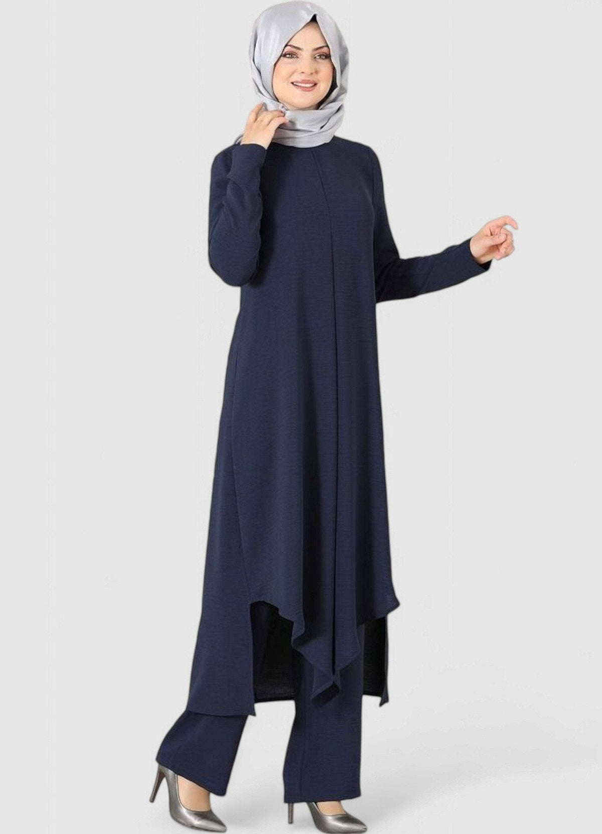 Longtunika Damen Zweiteiler Set mit weiter Hose - Modest Fashion