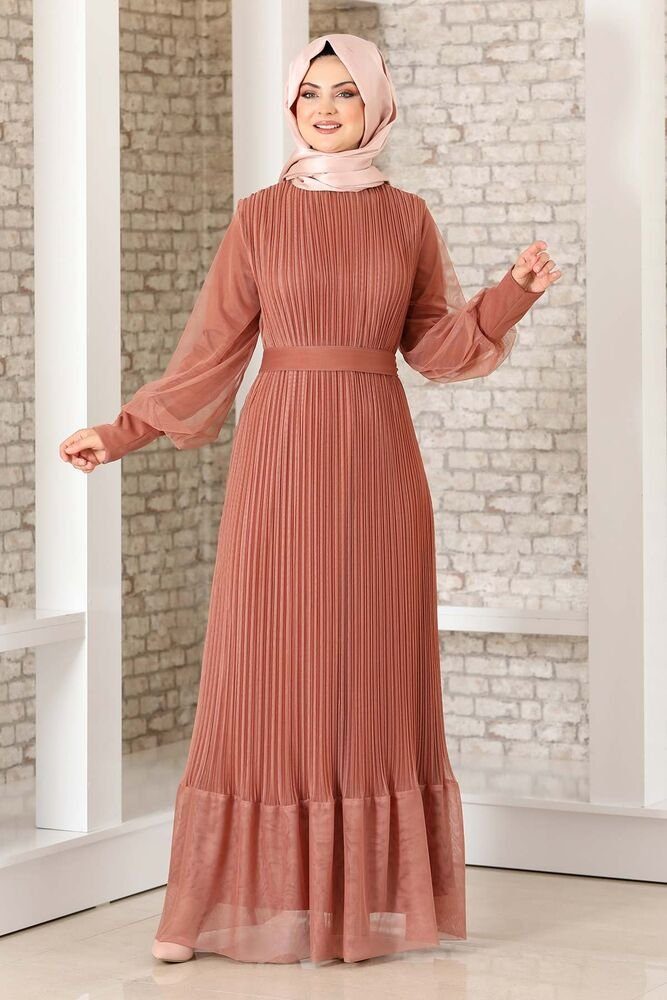 Abendkleid Maxikleid mit Faltendetail – Abaya Hijab Mode Modest Fashion
