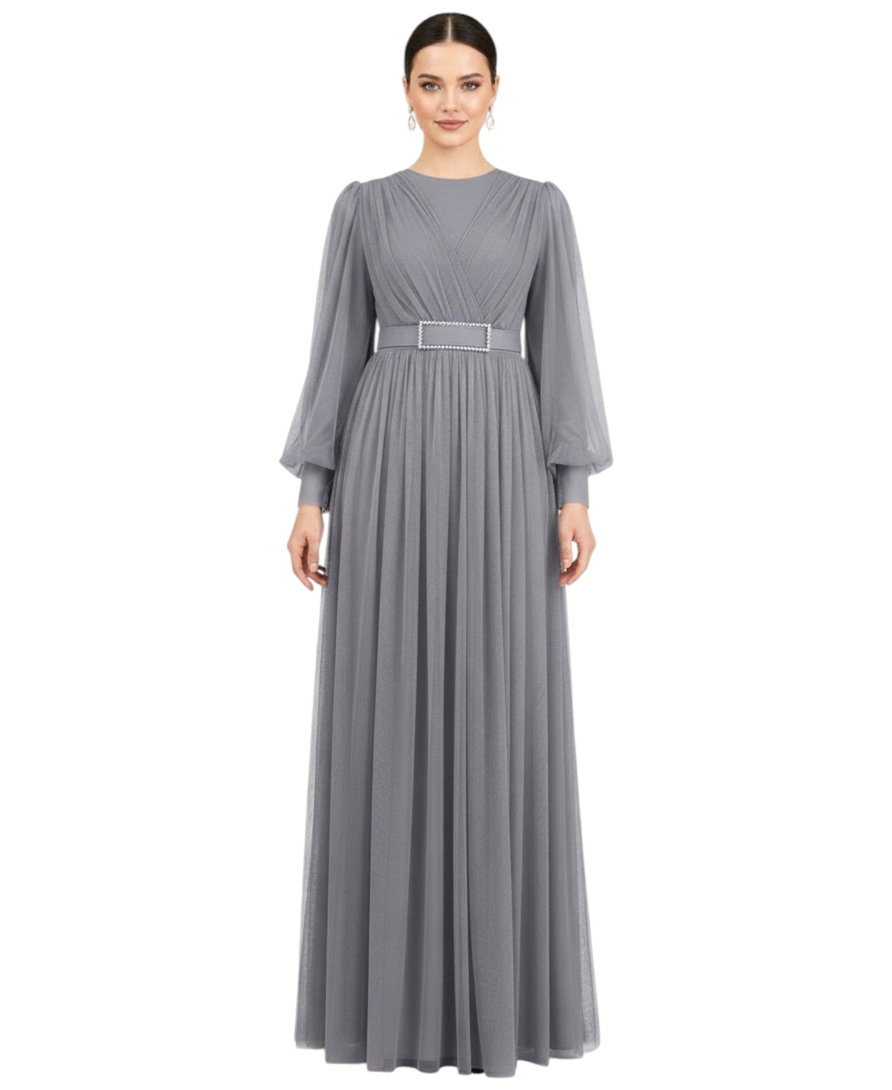 Maxikleid Damen Kleid aus Tüll - Abiye Abaya - Modest Fashion