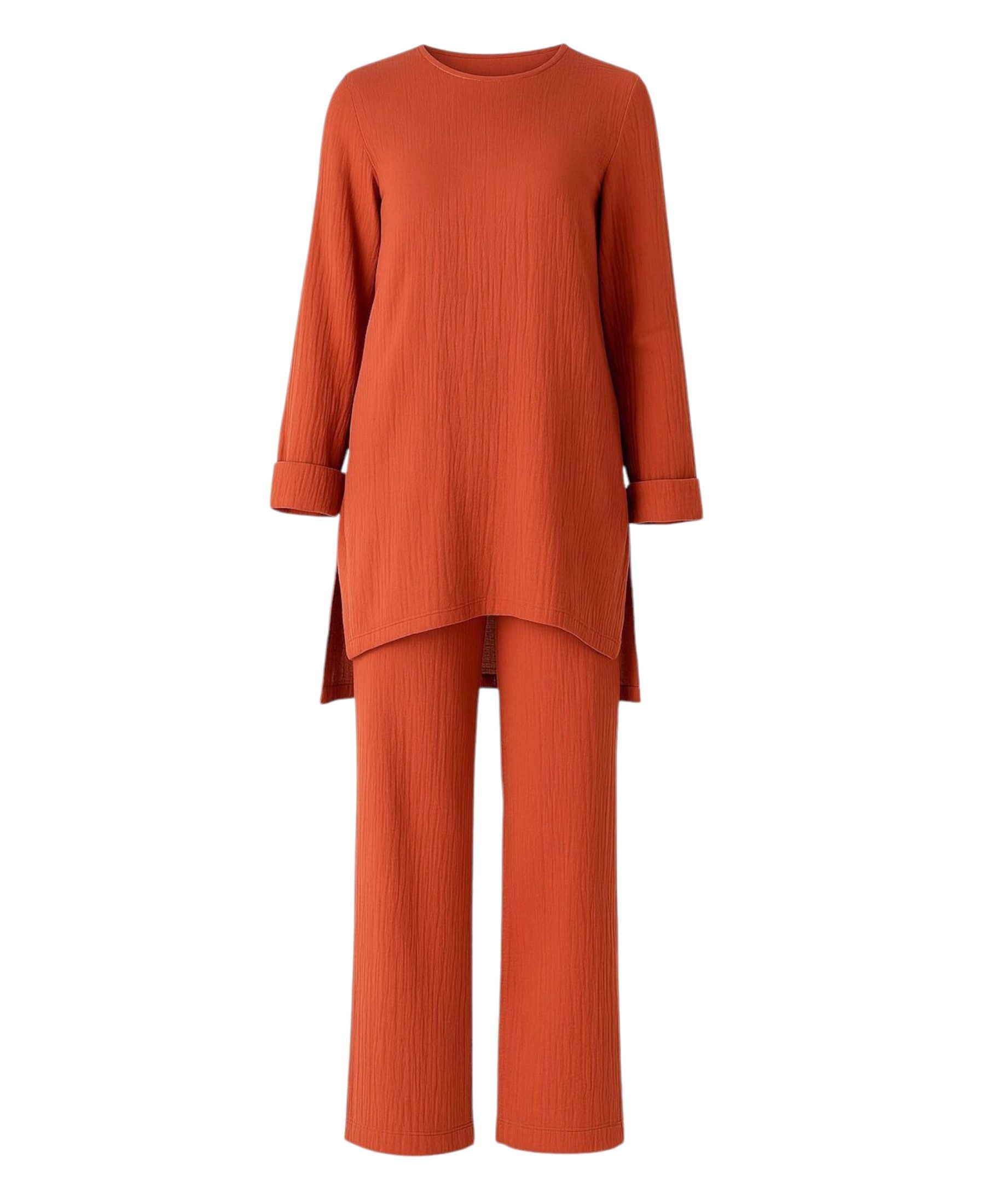 Hosenanzug – Tunika Set aus Musselin, 100 % Baumwolle, Modest Fashion