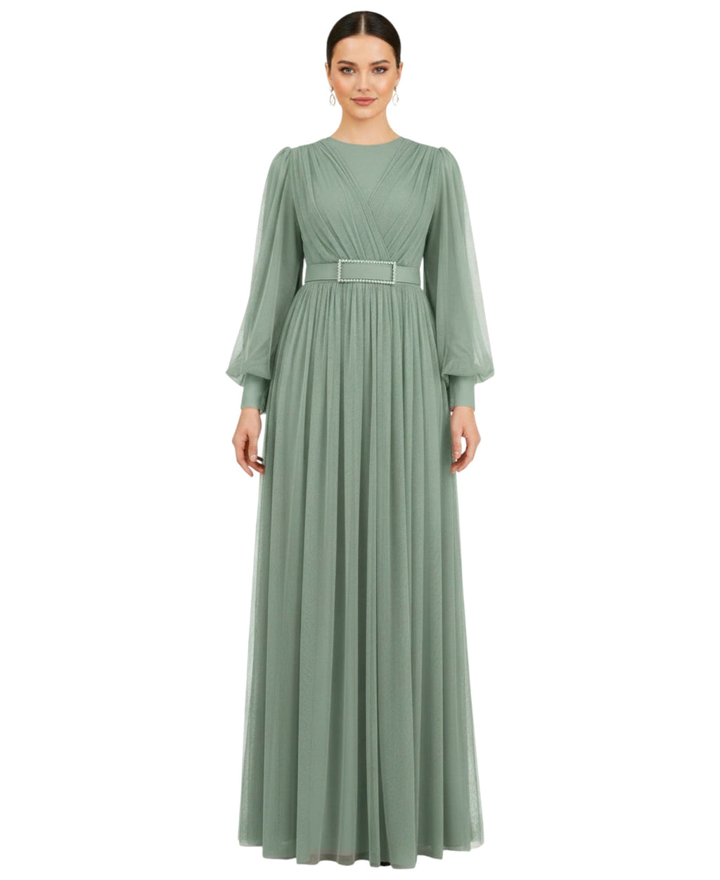 Maxikleid Damen Kleid aus Tüll - Abiye Abaya - Modest Fashion