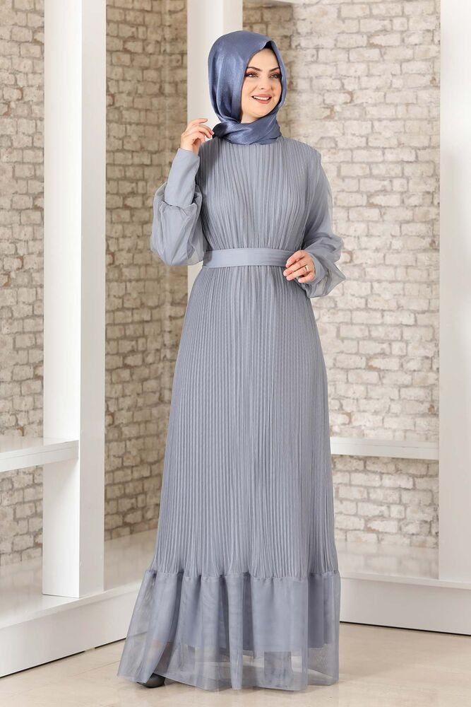 Abendkleid Maxikleid mit Faltendetail – Abaya Hijab Mode Modest Fashion