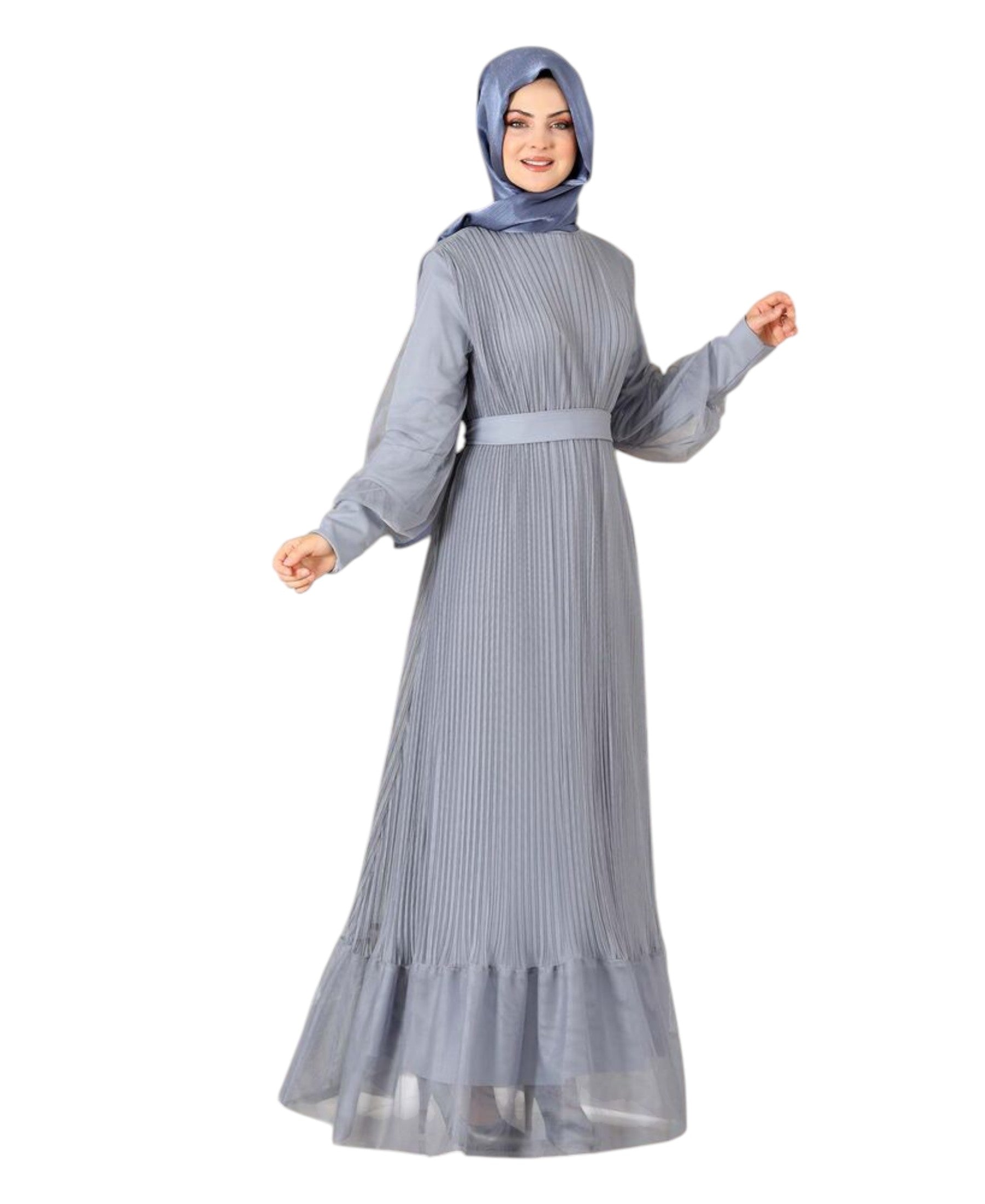 Abendkleid Maxikleid mit Faltendetail – Abaya Hijab Mode Modest Fashion