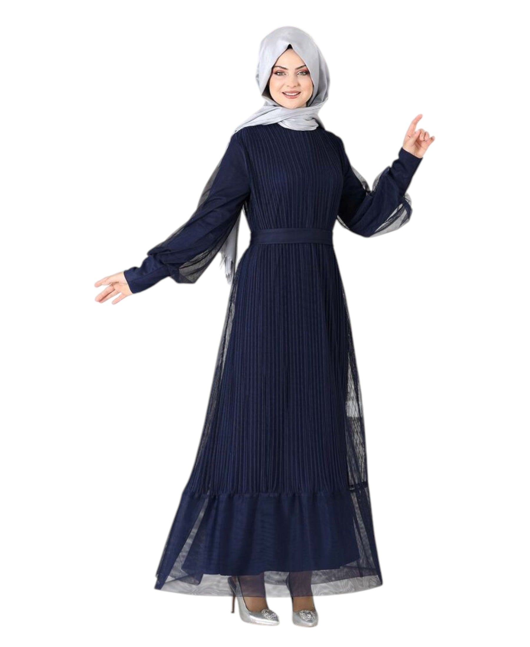 Abendkleid Maxikleid mit Faltendetail – Abaya Hijab Mode Modest Fashion