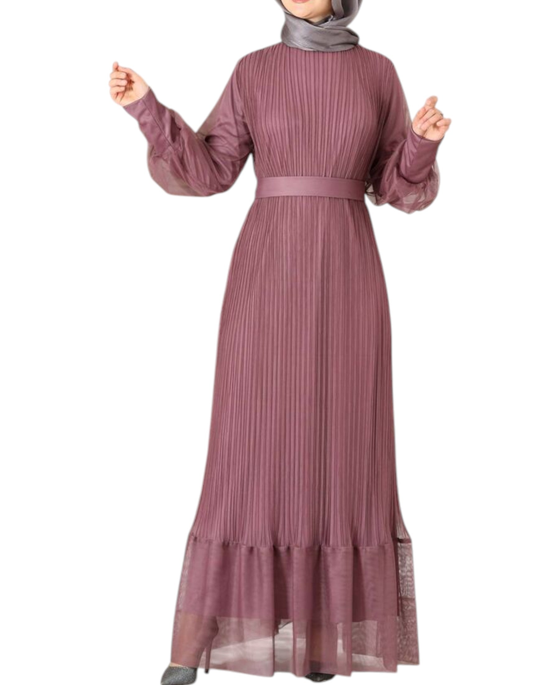 Abendkleid Maxikleid mit Faltendetail – Abaya Hijab Mode Modest Fashion