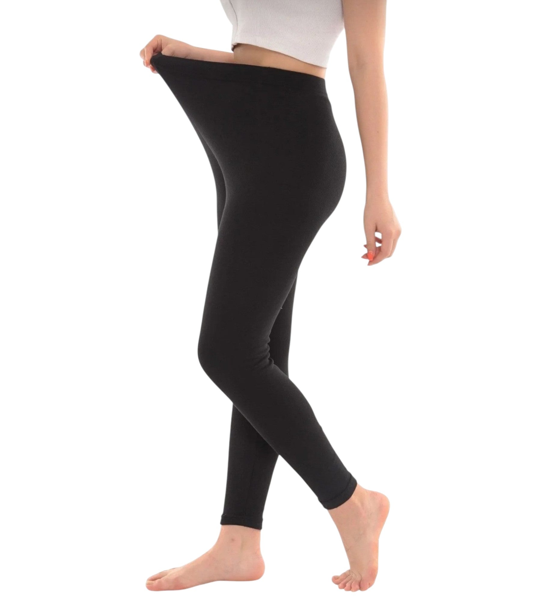 Thermoleggings Damen 3er Pack – Gefütterte lange Unterhose Schwarz Einheitsgröße schwarz