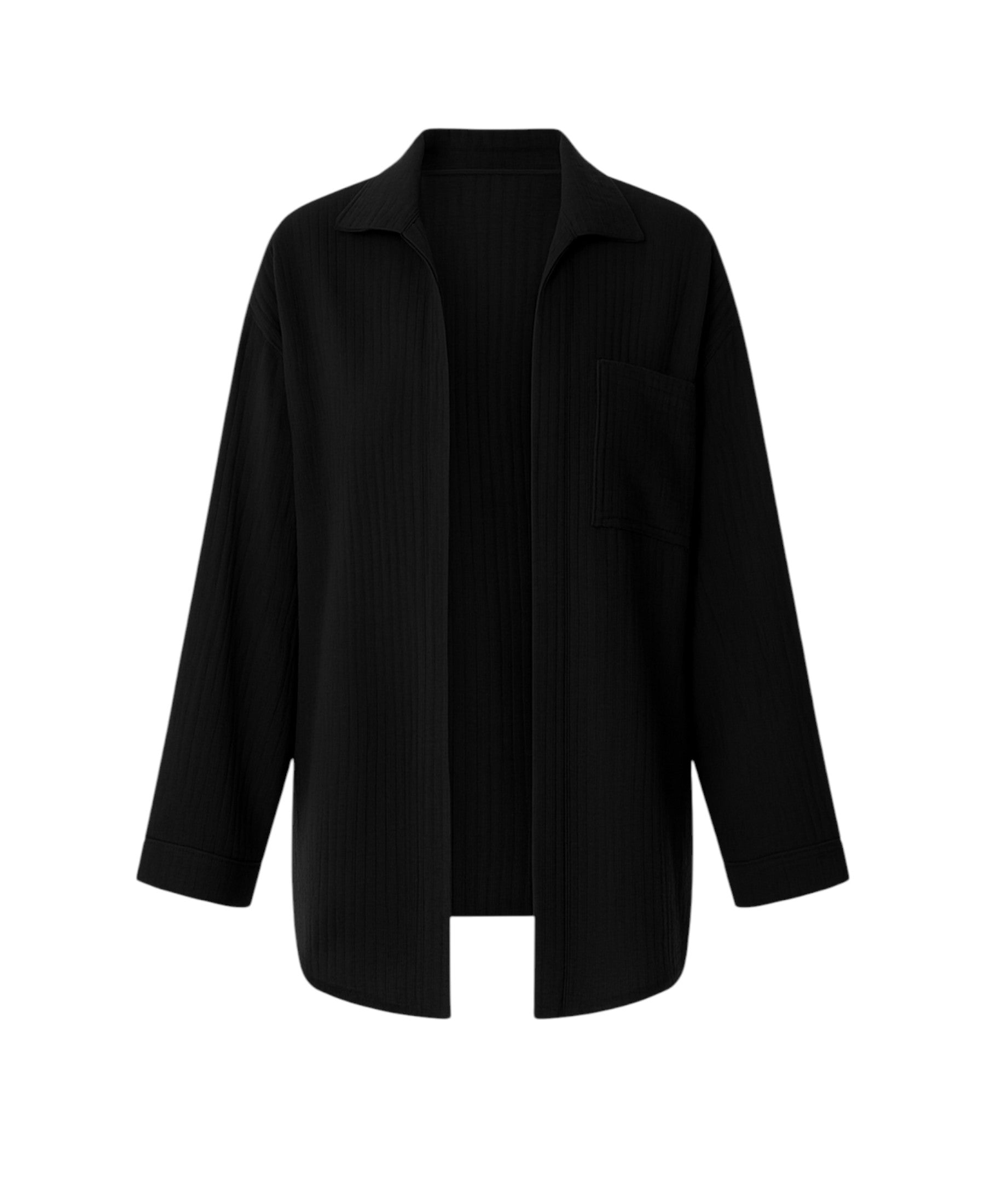 Hemdbluse Damen aus Musselin - Oversize Bluse Langarm mit Kragen