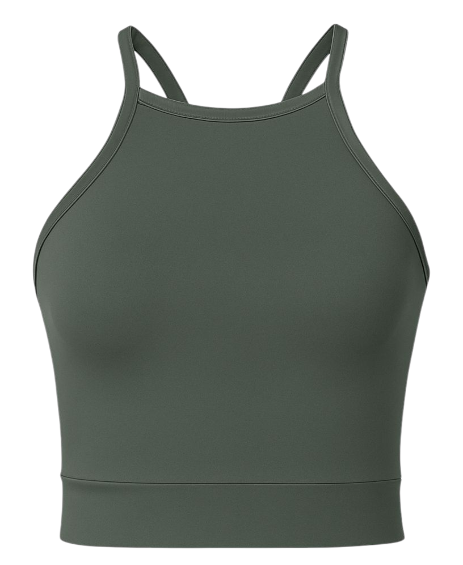 Crop-Top mit herausnehmbaren Pads und Racerback – Sport-Top Scuba Stoff