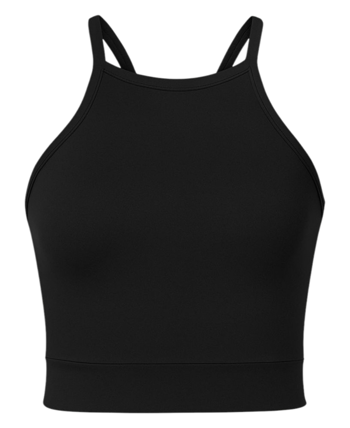 Crop-Top mit herausnehmbaren Pads und Racerback – Sport-Top Scuba Stoff