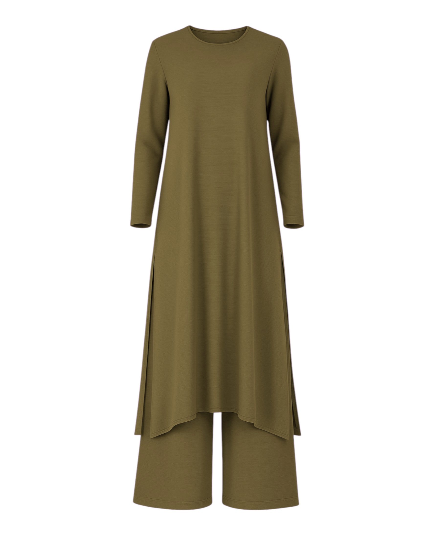 Longtunika Damen Zweiteiler Set - Tunika & Palazzo-Hose Modest Fashion