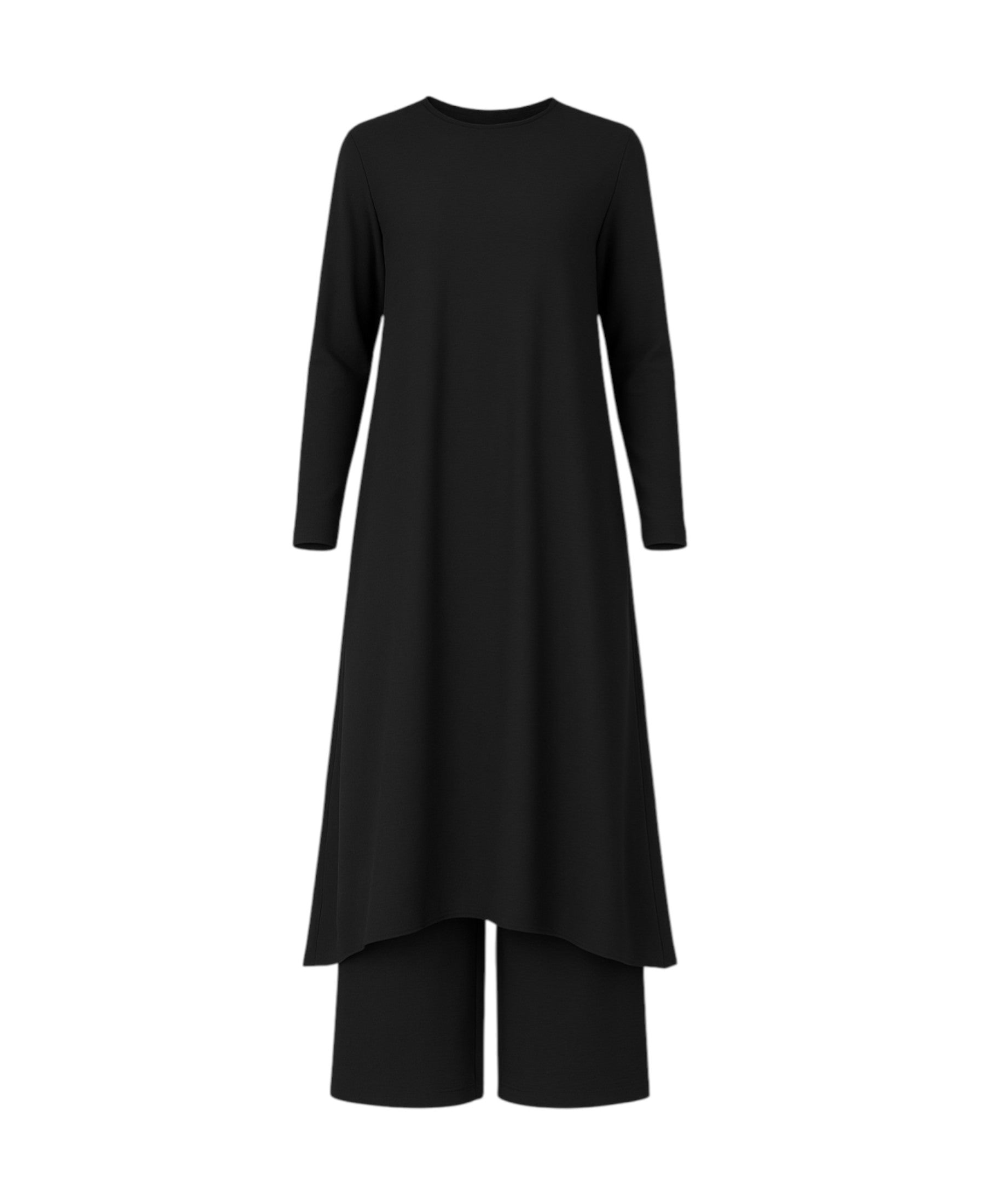 Longtunika Damen Zweiteiler Set - Tunika & Palazzo-Hose Modest Fashion