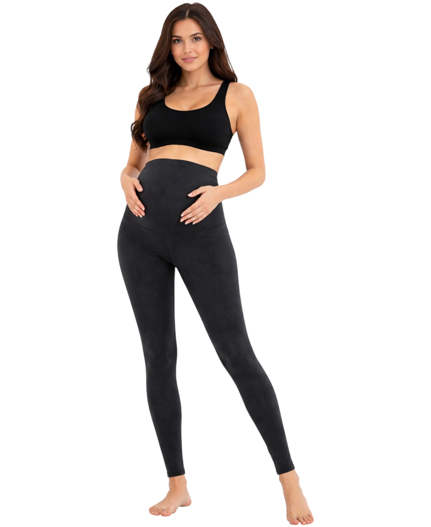 Umstandsleggings – Dehnbare Schwangerschafts-Leggins mit hohem Bund aus Baumwolle