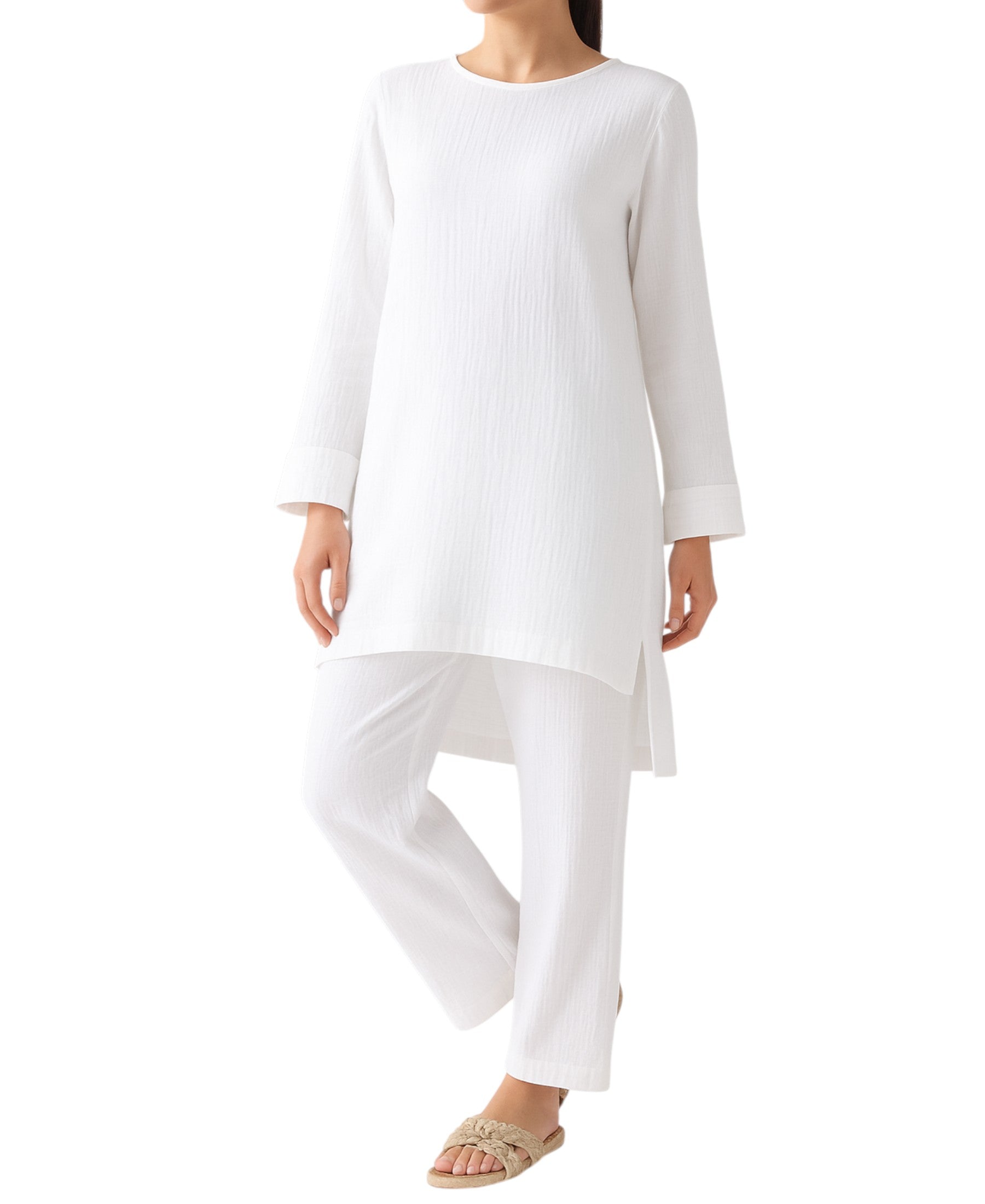 Hosenanzug – Tunika Set aus Musselin, 100 % Baumwolle, Modest Fashion