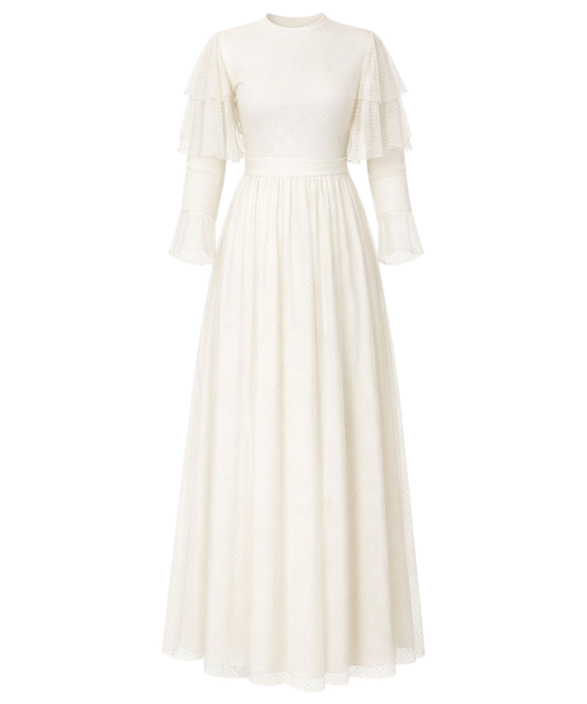 Tüllkleid Abendkleid aus gepunktetem Tüll Hijab Kleid Abiye Abaya