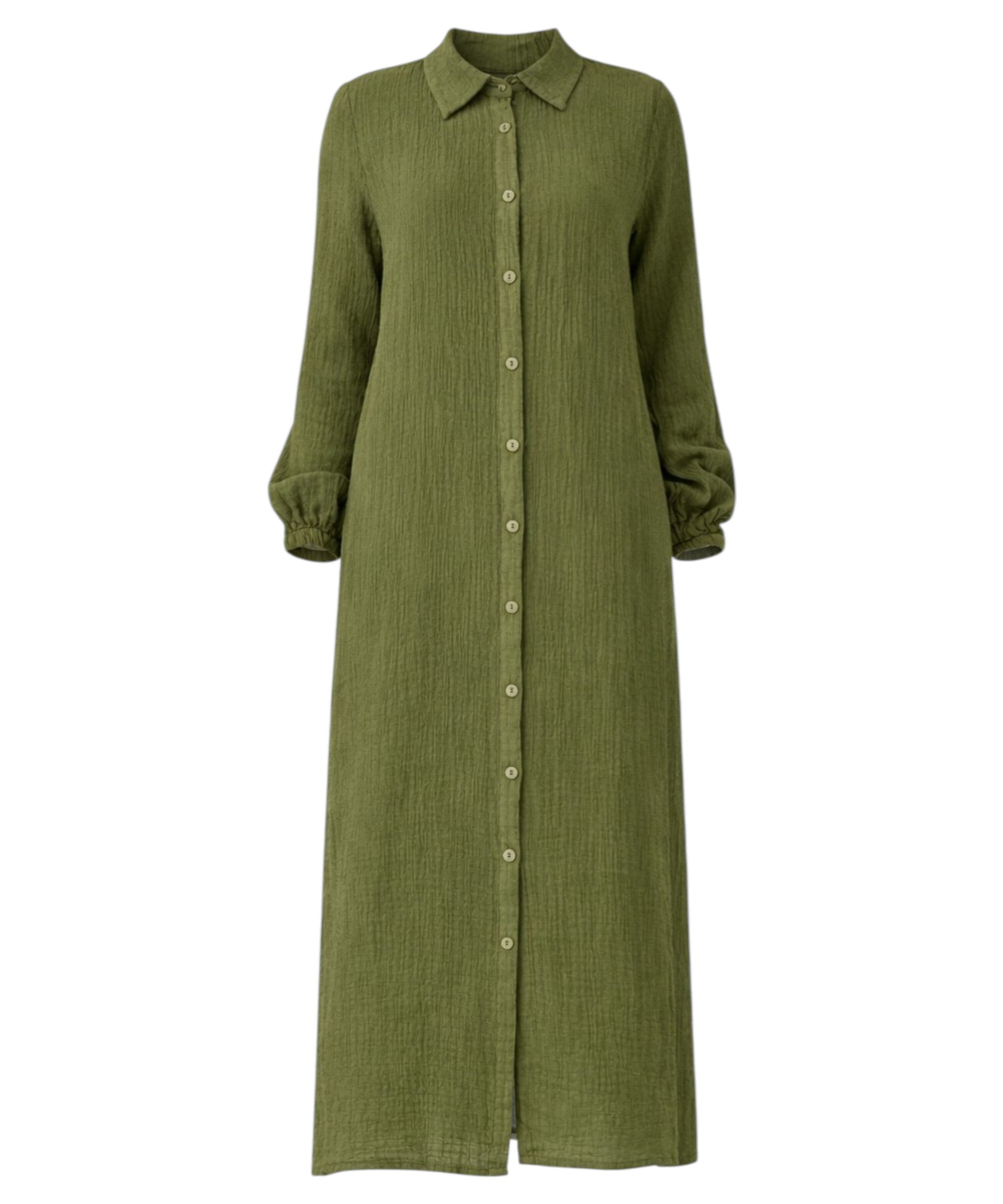 Longtunika Musselin 130cm lang Kokosknopf  100% Baumwolle Modest Look 36-50