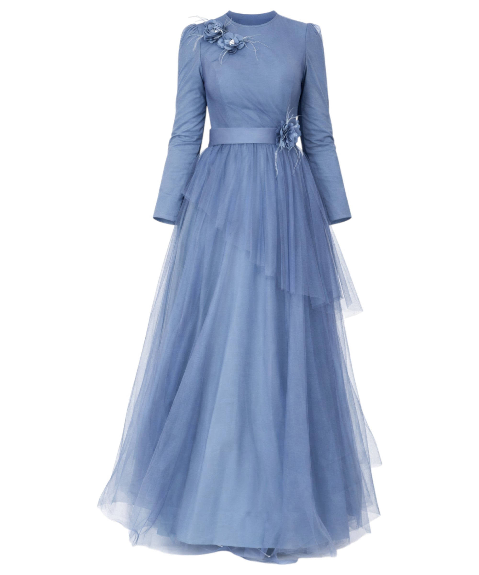 Tüllkleid Modest Fashion Hijab Abendkleid langarm festlich islamische Mode