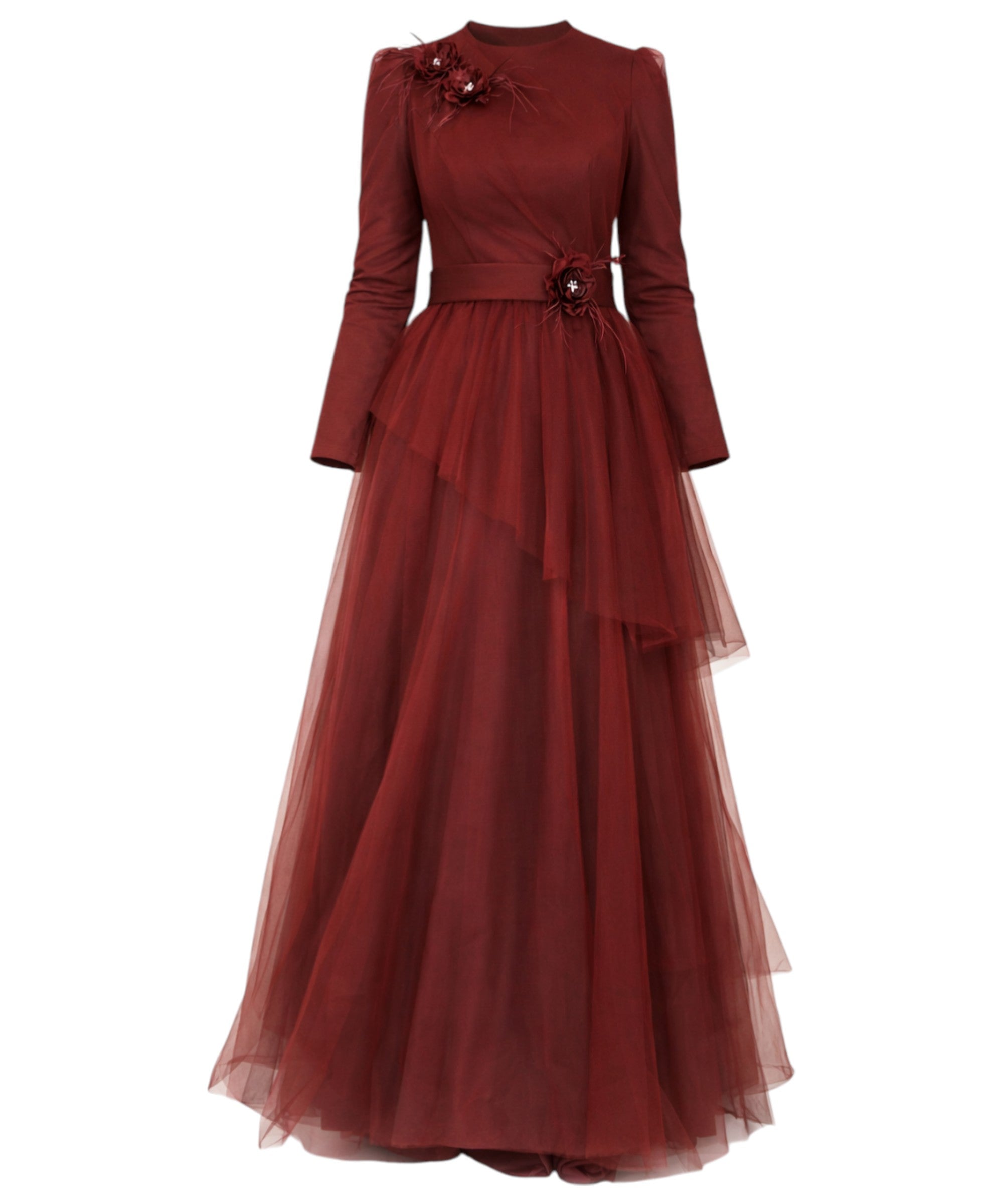 Tüllkleid Modest Fashion Hijab Abendkleid langarm festlich islamische Mode