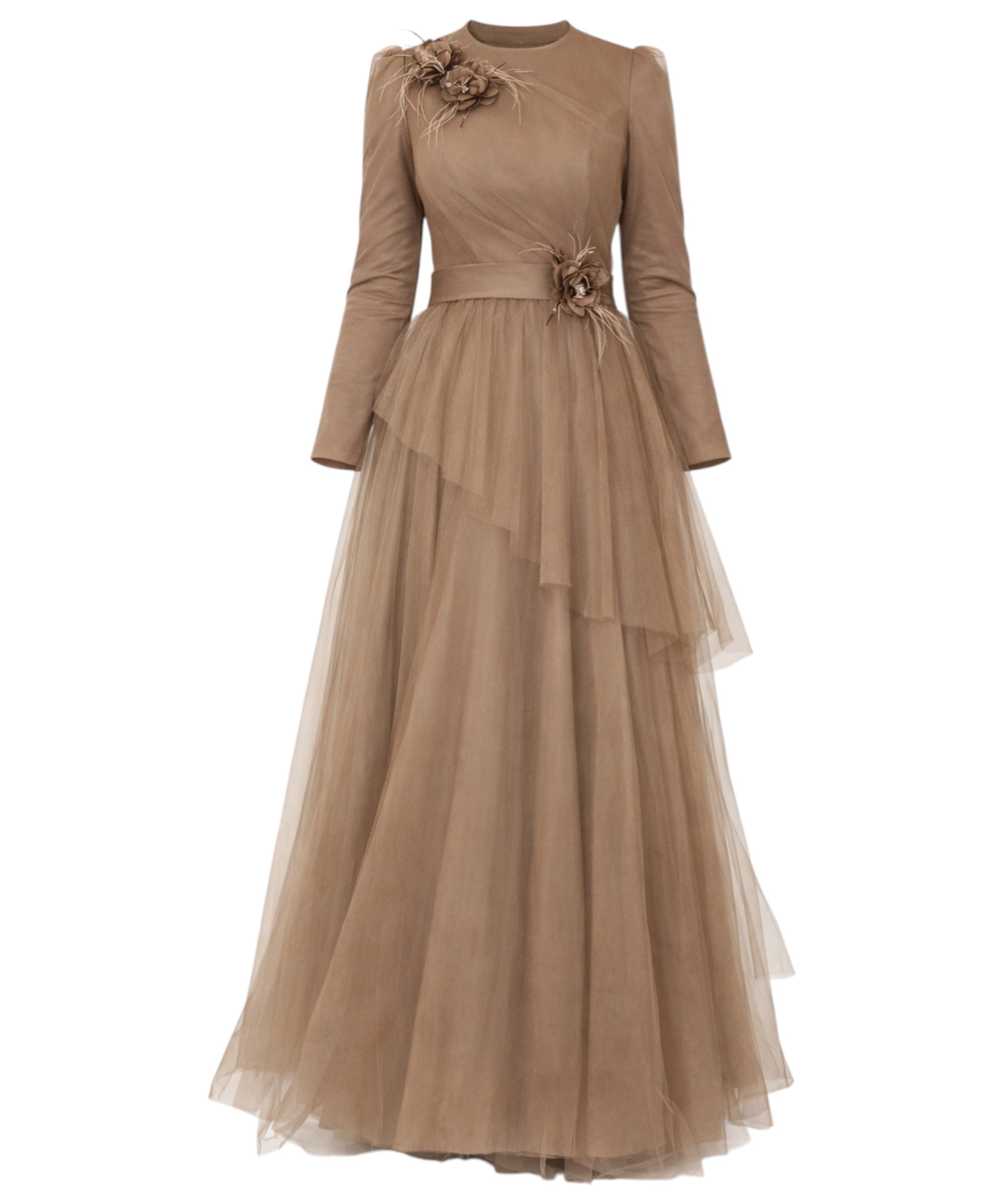 Tüllkleid Modest Fashion Hijab Abendkleid langarm festlich islamische Mode