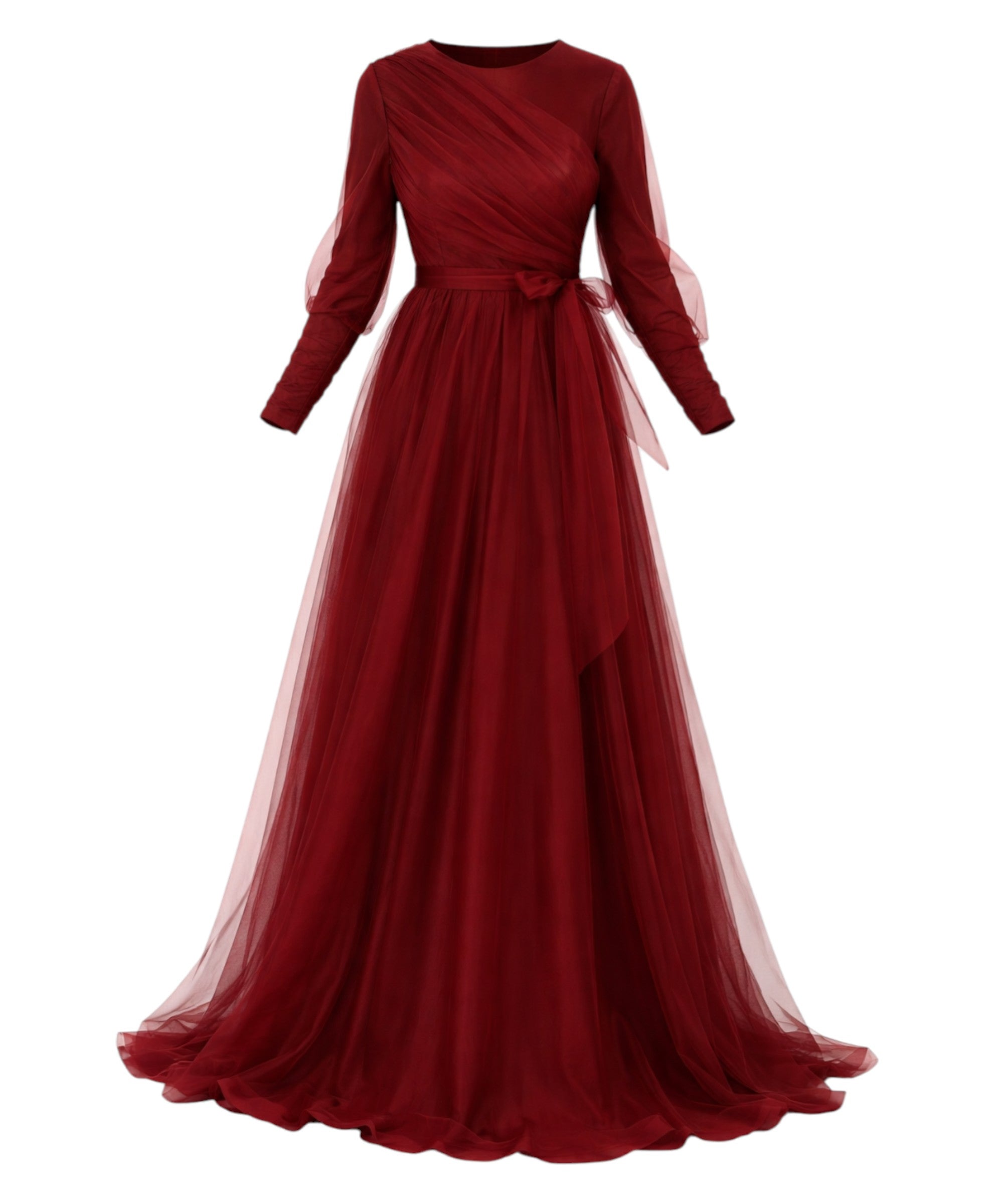 Tüllkleid Langärmliges Maxikleid Damen Muslimisches Abendkleid