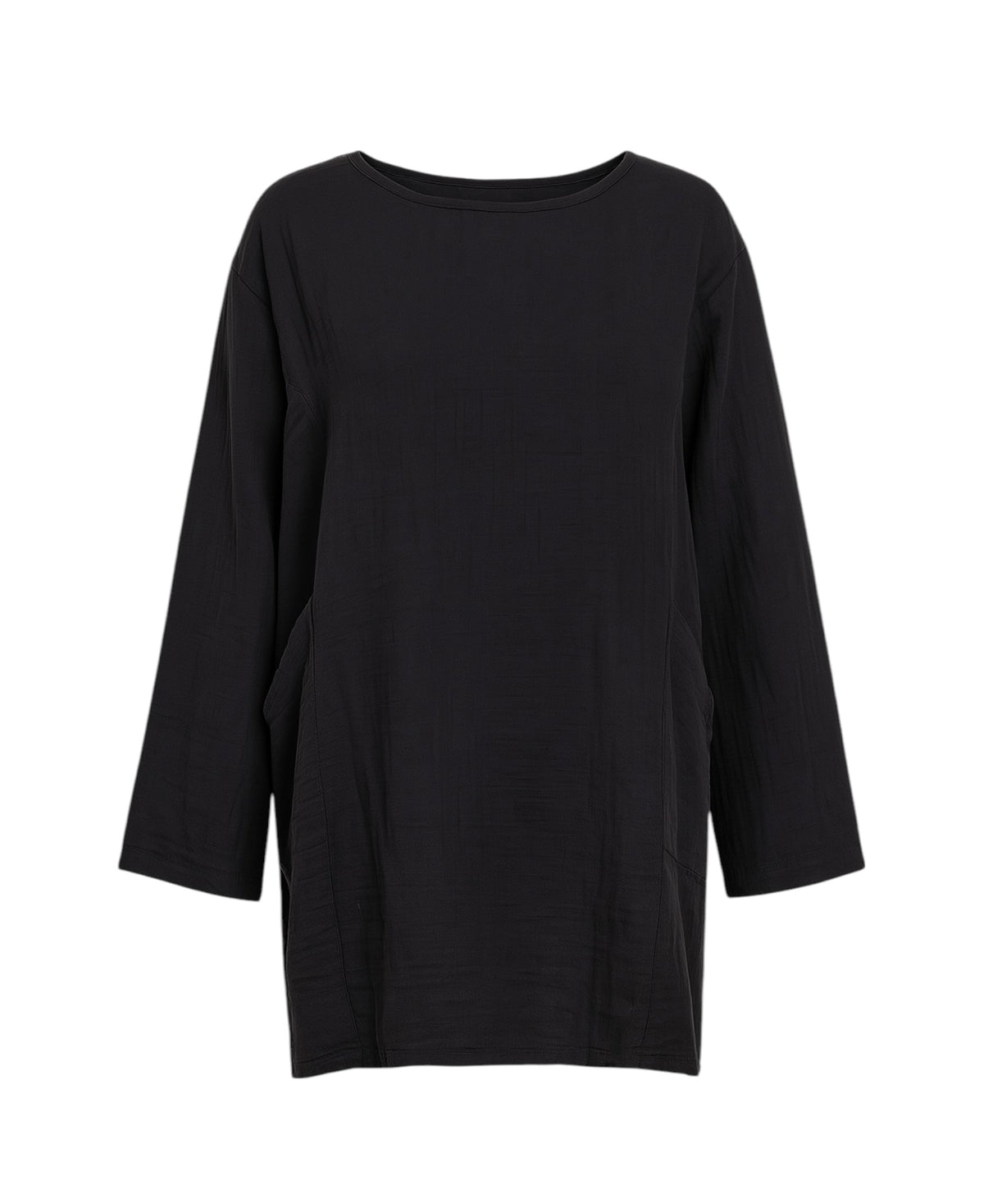 Schlupfbluse Oversize Musselin Einheitsgröße 34–44, 100 % Baumwolle, mit Taschen
