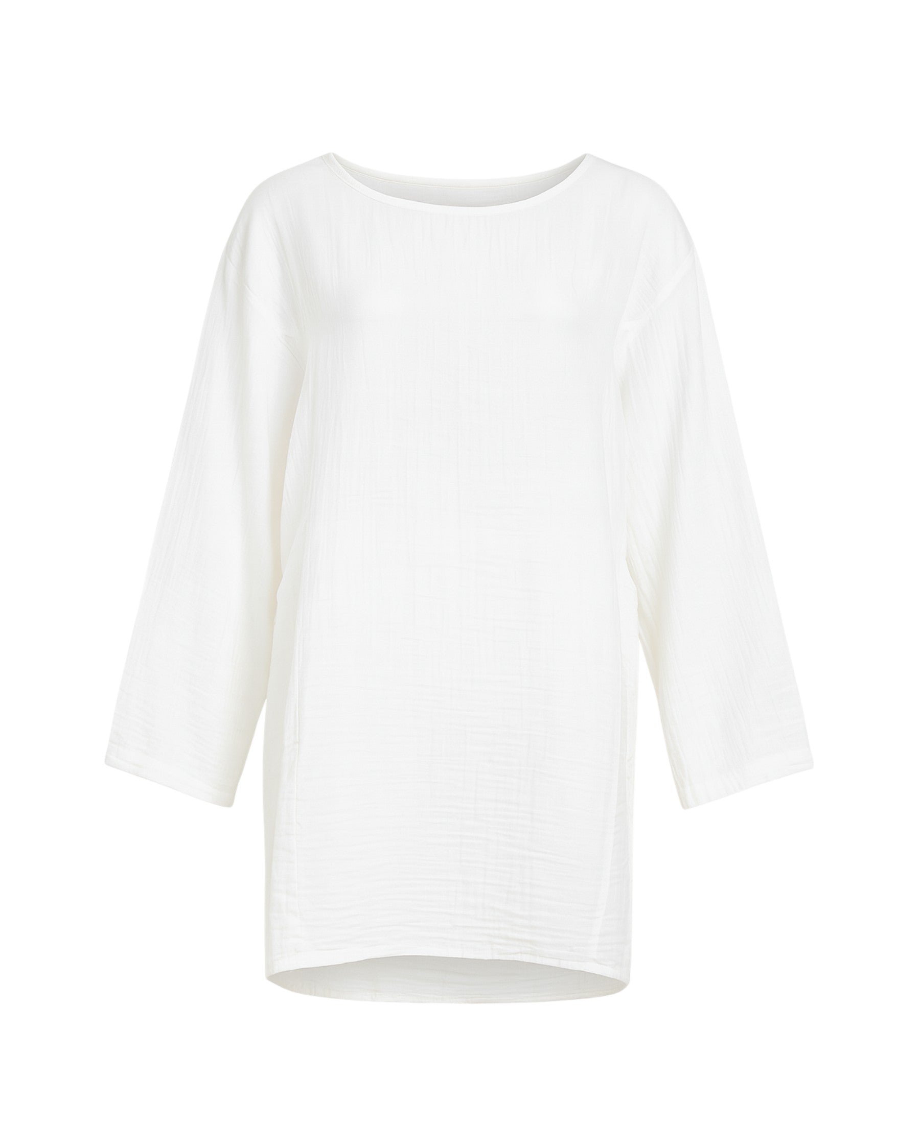 Schlupfbluse Oversize Musselin Einheitsgröße 34–44, 100 % Baumwolle, mit Taschen