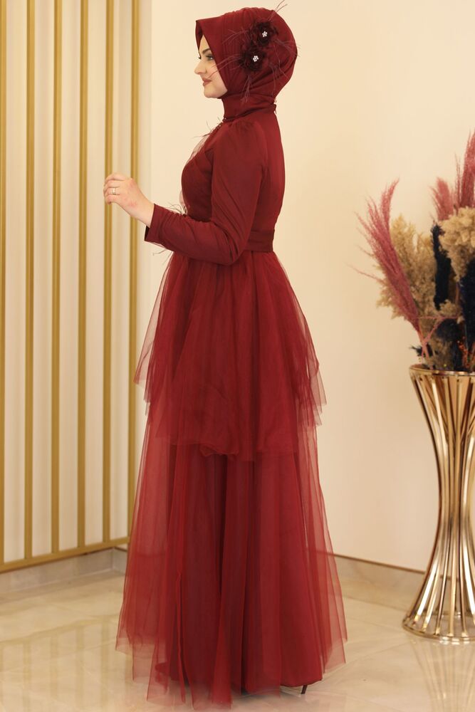 Tüllkleid Modest Fashion Hijab Abendkleid langarm festlich islamische Mode