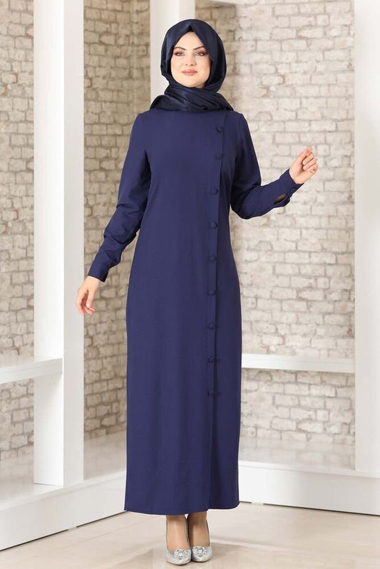 Hemdblusenkleid Abaya mit Knöpfen Hijab Kleid Modest Fashion Abendkleid (BD FERACE)