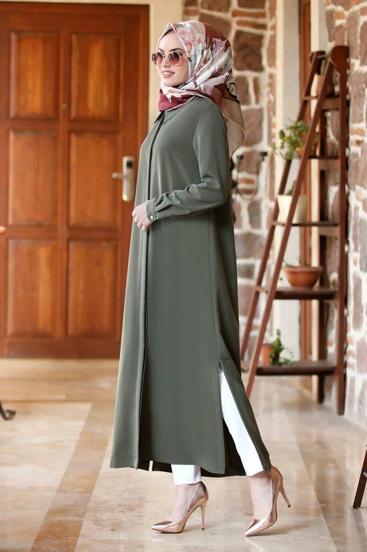 Longtunika Langärmlige Damen Tunika Modest Fashion, Hijab geeignet