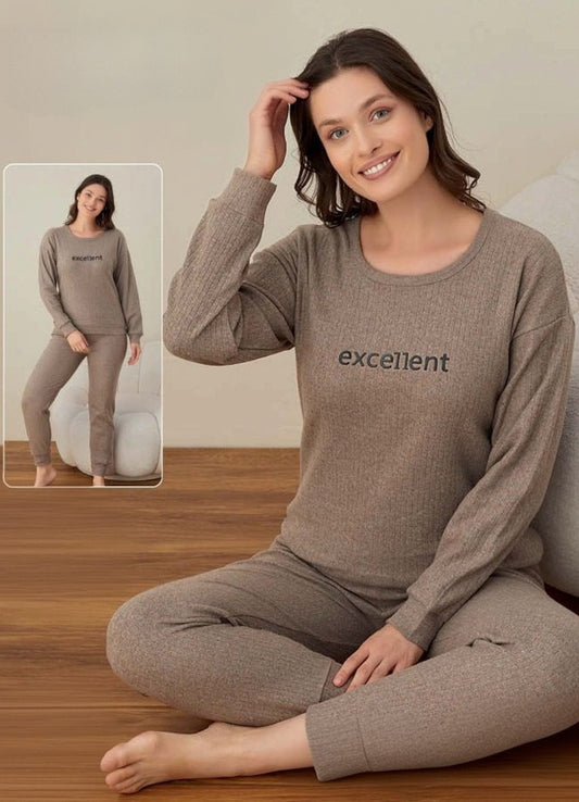 Hausanzug Damen Pyjama Set aus 100 % Baumwolle – Weich, Bequem