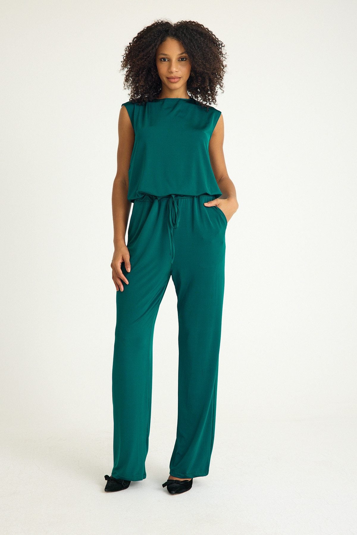 Overall Eleganter Damen Jumpsuit aus Stretch-Jersey Einteilig