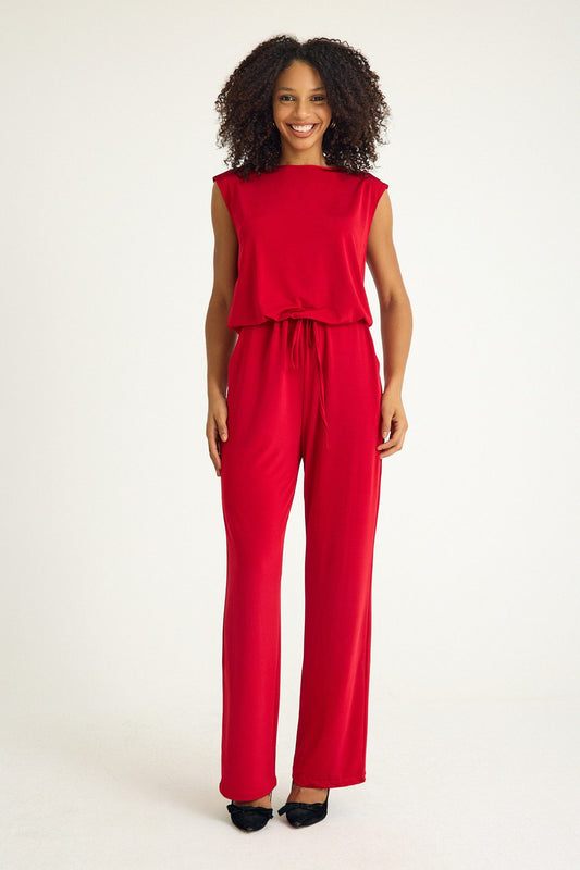 Overall Eleganter Damen Jumpsuit aus Stretch-Jersey Einteilig