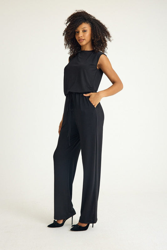 Overall Eleganter Damen Jumpsuit aus Stretch-Jersey Einteilig